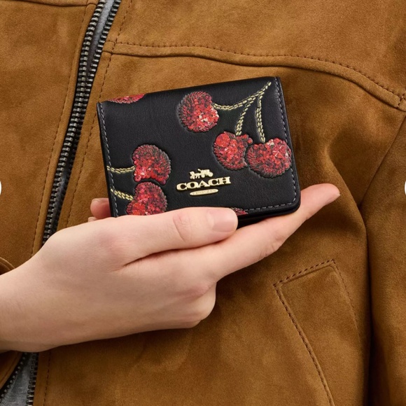 NWT coach!!Mini Wallet On A Chain With Cherry Print - Picture 7 of 7